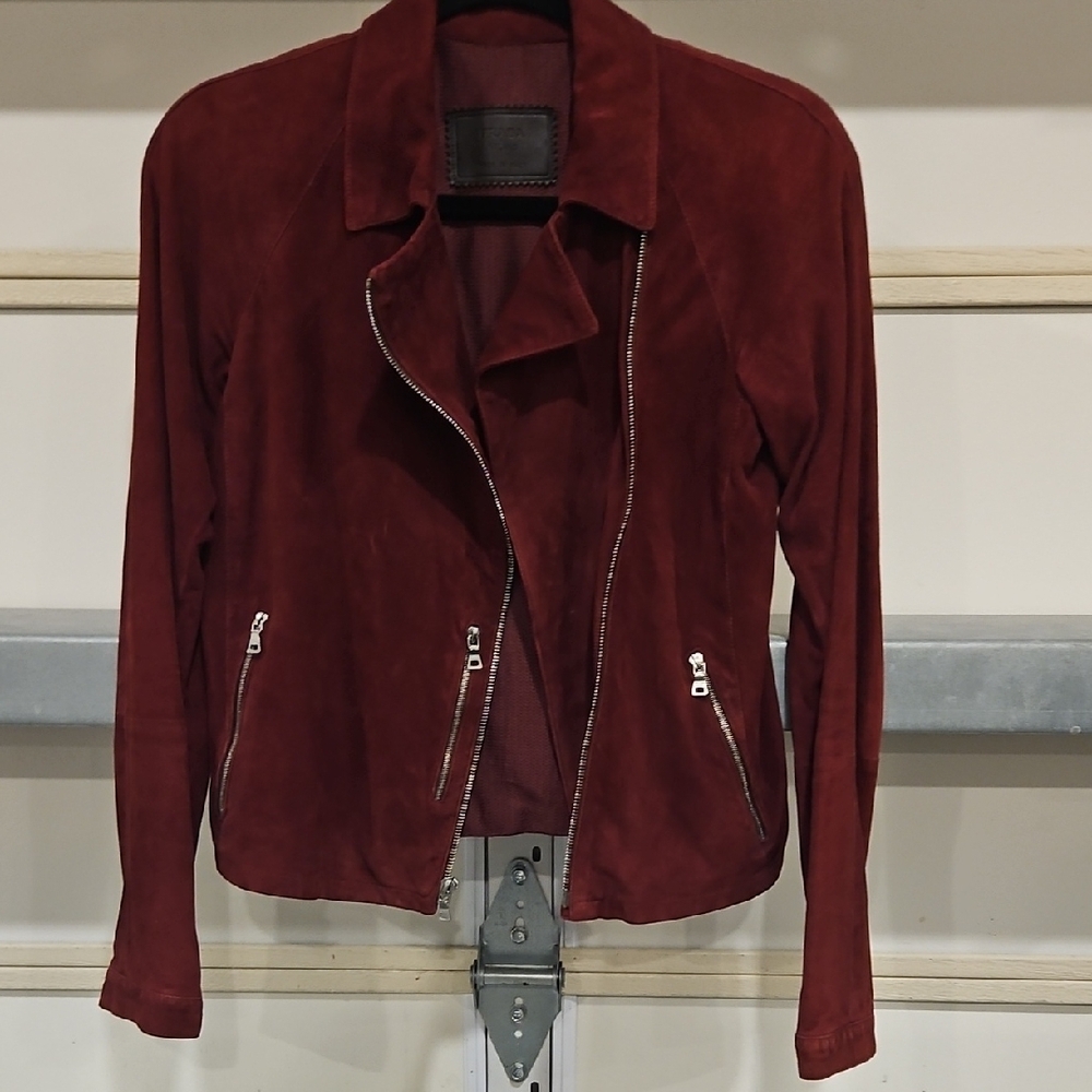 Prada Burgundy Suede Leather Jacket - Picture 6 of 9